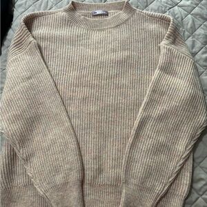 Womens Lalavon Beige Ribbed Sweater